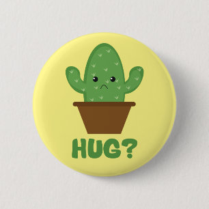 Bóton Redondo 5.08cm Abraço? (Cactus Humor) - Novidade Engraçada