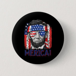 Bóton Redondo 5.08cm Abraham Lincoln 4 De Julho Merica Men Women Americ