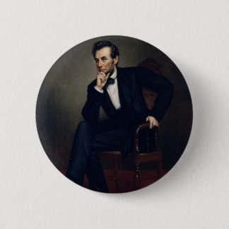Bóton Redondo 5.08cm Abraham Lincoln Retrato de George Healy