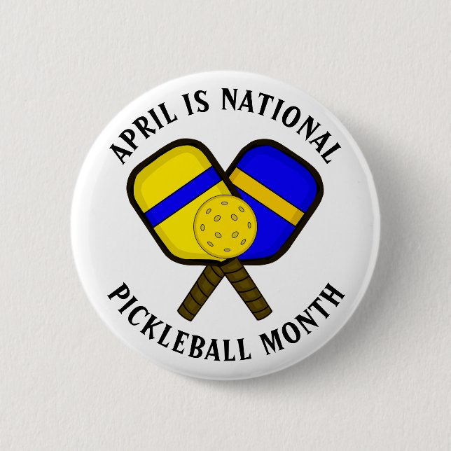 Bóton Redondo 5.08cm Abril é Mês Nacional de Pickleball (Frente)