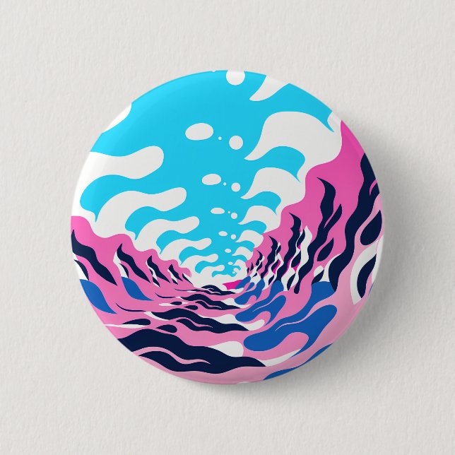 Bóton Redondo 5.08cm Abstract Dream Wave – Vibrant Surreal Flow (Frente)