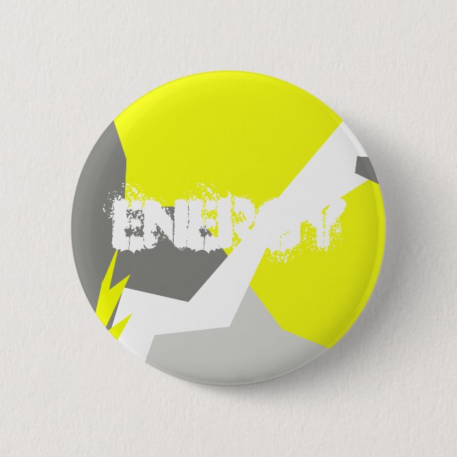 Bóton Redondo 5.08cm Abstrato Art Energy Yellow Cinza (Frente)