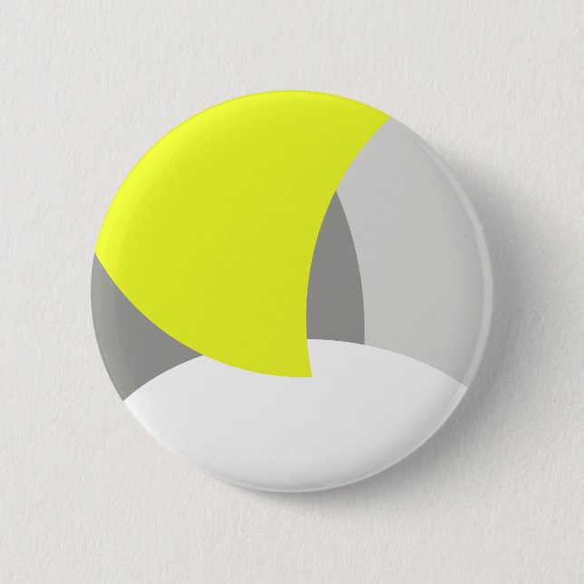Bóton Redondo 5.08cm Abstrato Art Yellow Cinza White (Frente)