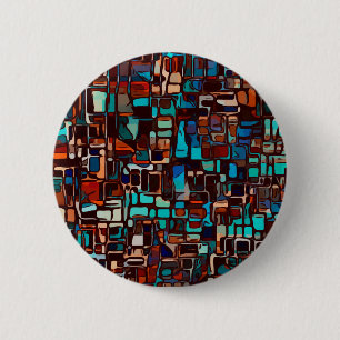 Bóton Redondo 5.08cm Abstrato de mosaico de vidro retido