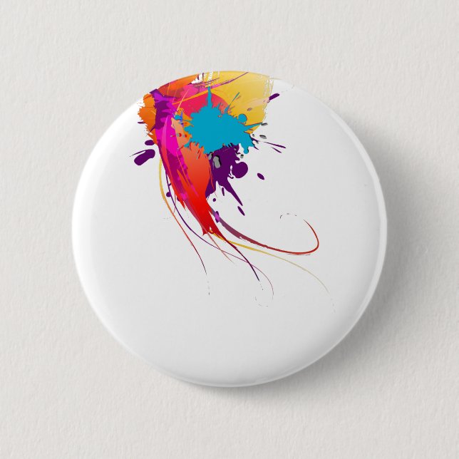 Bóton Redondo 5.08cm Abstrato Exotic Butterfly Paint Splatters (Frente)