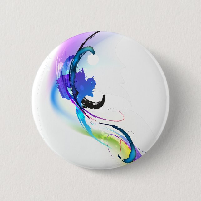 Bóton Redondo 5.08cm Abstrato Morning Glory Paint Splatters (Frente)