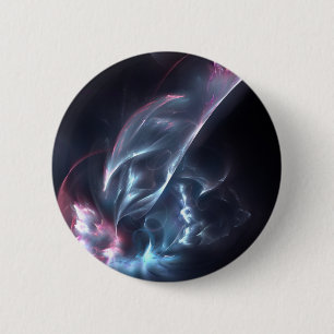Bóton Redondo 5.08cm Abstrato Nebula Azul e Púrpura