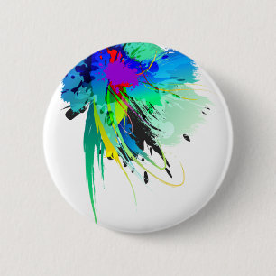 Bóton Redondo 5.08cm Abstrato Paint Splatters
