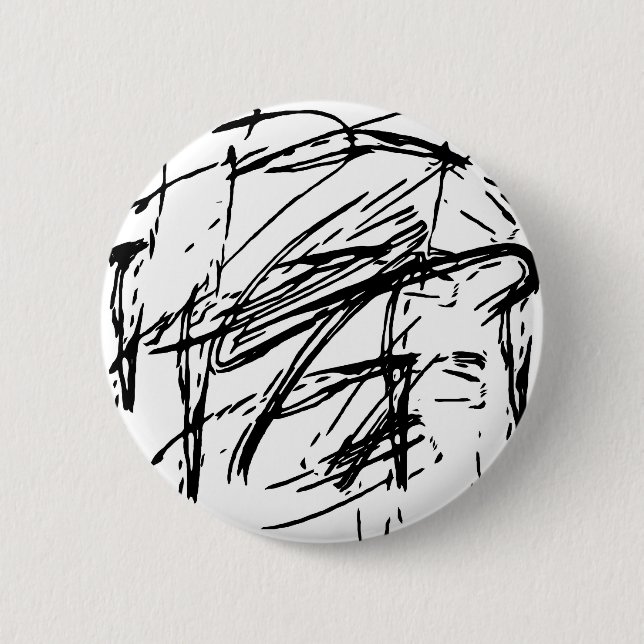 Bóton Redondo 5.08cm Abstrato preto e branco (Frente)