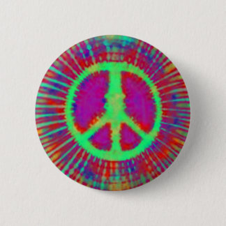 Bóton Redondo 5.08cm Abstrato Psicodélico - Sinal de Paz Tie-Dye