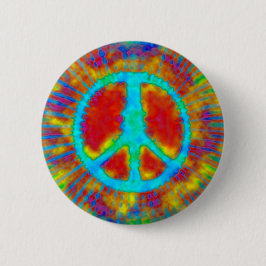Bóton Redondo 5.08cm Abstrato Psicodélico - Sinal de Paz Tie-Dye