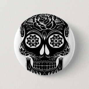 Bóton Redondo 5.08cm Abstrato Skull