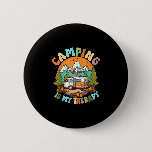 Bóton Redondo 5.08cm Acampamento é terapia fogueira verão acampamento t