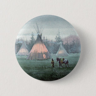 Bóton Redondo 5.08cm ACAMPAMENTO ENEVOADO do TIPI por SHARON SHARPE