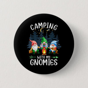 Bóton Redondo 5.08cm Acampando com Meus Gnomos Divertidos Acampamento d