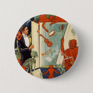 Bóton Redondo 5.08cm Ação de mágica do mágico vintage Carter o Grande