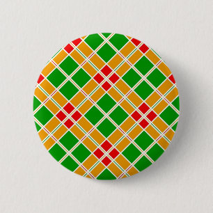Bóton Redondo 5.08cm Acessório de padrão amarelo verde-argil Xadrez-cla