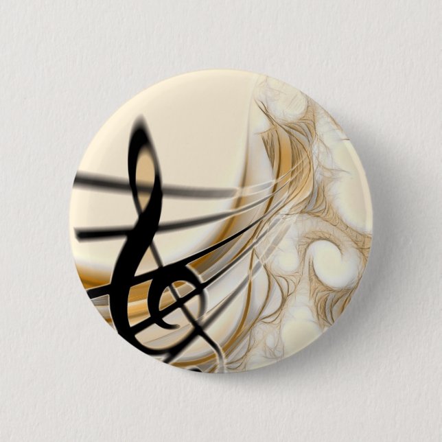 Bóton Redondo 5.08cm Acessório sofisticado da folha de música clássica  (Frente)