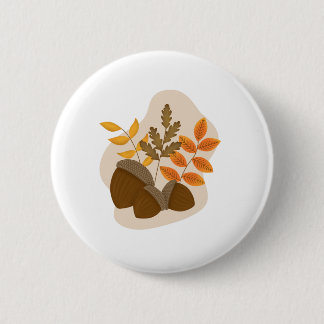 Bóton Redondo 5.08cm Acorns Autumn Fall