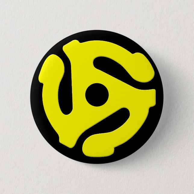 Bóton Redondo 5.08cm adaptador gravado 45 RPM centro de 7 polegadas (Frente)