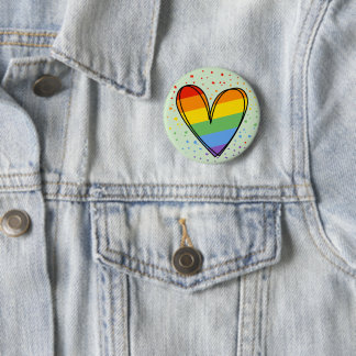 Bóton Redondo 5.08cm Adesivo Orgulho Amor Coração Gay Arco-íris LGBTQ