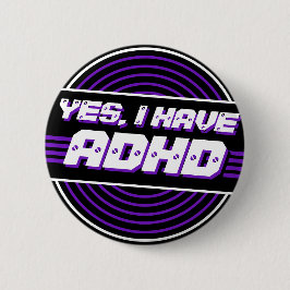 Bóton Redondo 5.08cm ADHD 8s Music Black Purple Vinyl Record