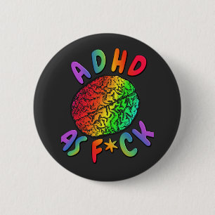 Bóton Redondo 5.08cm ADHD como F*ck Rainbow Brain