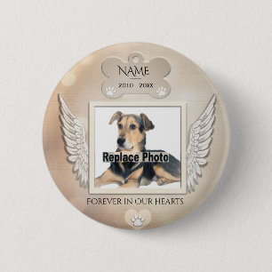 Bóton Redondo 5.08cm Adicionar Cachorro Personalizado ou Memorial de Ca