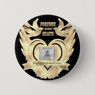 Bóton Redondo 5.08cm Adicionar Memorial Personalizado de Fotografia
