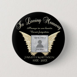 Bóton Redondo 5.08cm Adicionar Memorial Personalizado de Fotografia