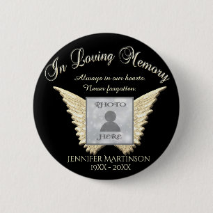 Bóton Redondo 5.08cm Adicionar Memorial Personalizado de Fotografias