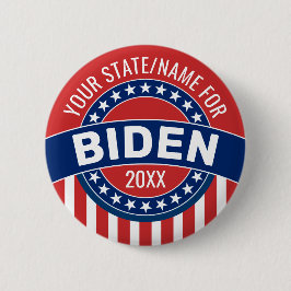 Bóton Redondo 5.08cm Adicionar nome ou estado para suportar Joe Biden 2
