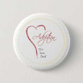 Bóton Redondo 5.08cm Adoção, Religiosa, Pontos Amarelos com Coração Ver