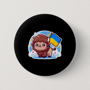 Bóton Redondo 5.08cm Adorável Fã Ucraniano Bandeira da Ucrânia Biso Fof