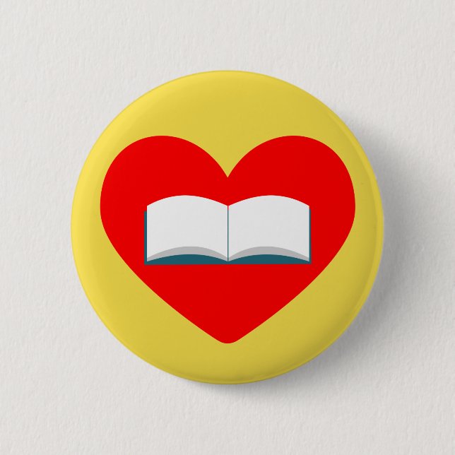 Bóton Redondo 5.08cm Adoro Livros (Frente)
