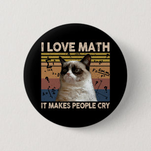 Bóton Redondo 5.08cm Adoro Matemática Que Faz As Pessoas Chorarem O Gat