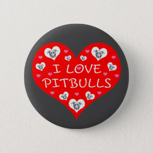 Bóton Redondo 5.08cm Adoro PitBulls Pit Bulls