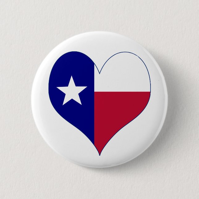 Bóton Redondo 5.08cm Adoro Texas Flag Heart (Frente)