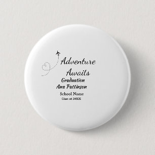 Bóton Redondo 5.08cm Adventure aguarda a graduação acrescentar nome ano