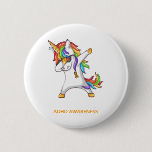Bóton Redondo 5.08cm Advertência ADHD Adwarrior não quebrável