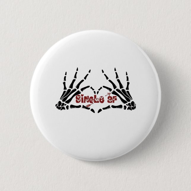 Bóton Redondo 5.08cm Af Skeleton Mãos Cardíaco Clássico (Frente)