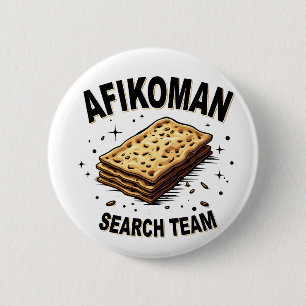 Bóton Redondo 5.08cm Afikoman equipe de busca Hanukkah Comidas Judaica