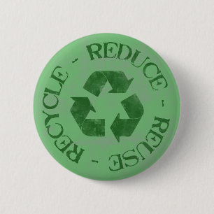 Bóton Redondo 5.08cm Afligido reduza o botão do reciclar reusar