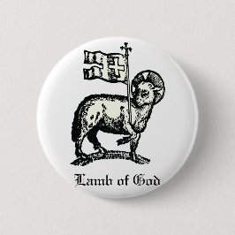 Bóton Redondo 5.08cm Agnus Dei O Cordeiro Pascal de Deus Arte Refinada