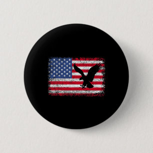 Bóton Redondo 5.08cm Águia Patriótica 4 De Julho Bandeira Americana Dos