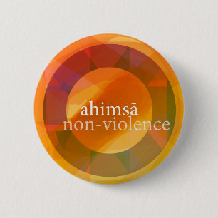 Bóton Redondo 5.08cm ahimsā - não-violência