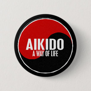 Bóton Redondo 5.08cm Aikido 1 de Yin Yang