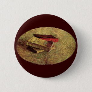 Bóton Redondo 5.08cm Ainda viva com três livros de Vincent van Gogh