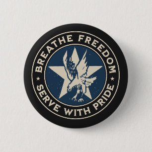 Bóton Redondo 5.08cm Air Force - Breathe freedom, serve with pride.