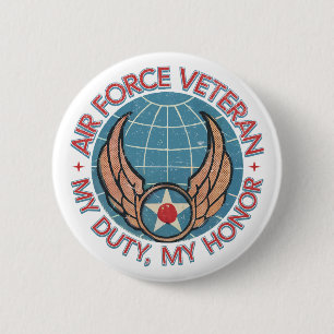 Bóton Redondo 5.08cm Air Force Veteran